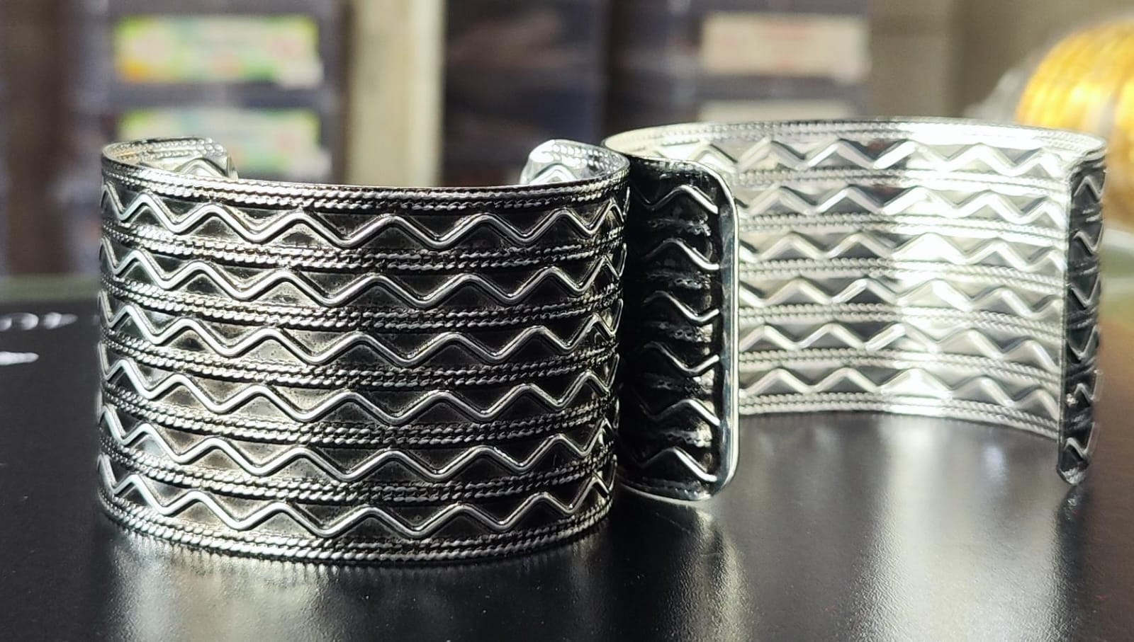 New Navratri special antique oxidize brass antique openable broad full size   kada  baliya  .all new disign available ( 2 pc rate )